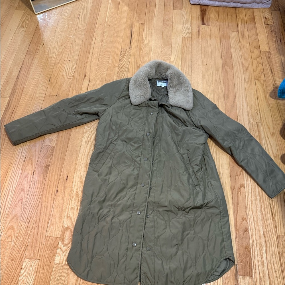 Noisy May Olive Green Quilted Women's Coat